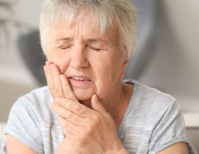 Older woman dealing with discomfort